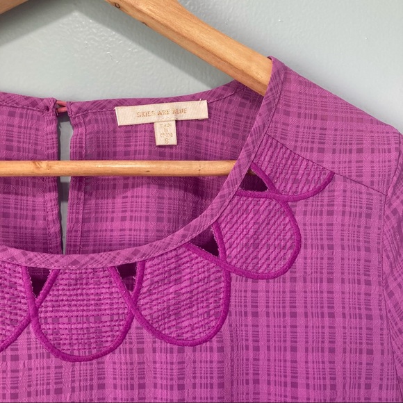 Anthropologie Cut-Out Collar Puff Sleeve Blouse - Picture 2 of 12